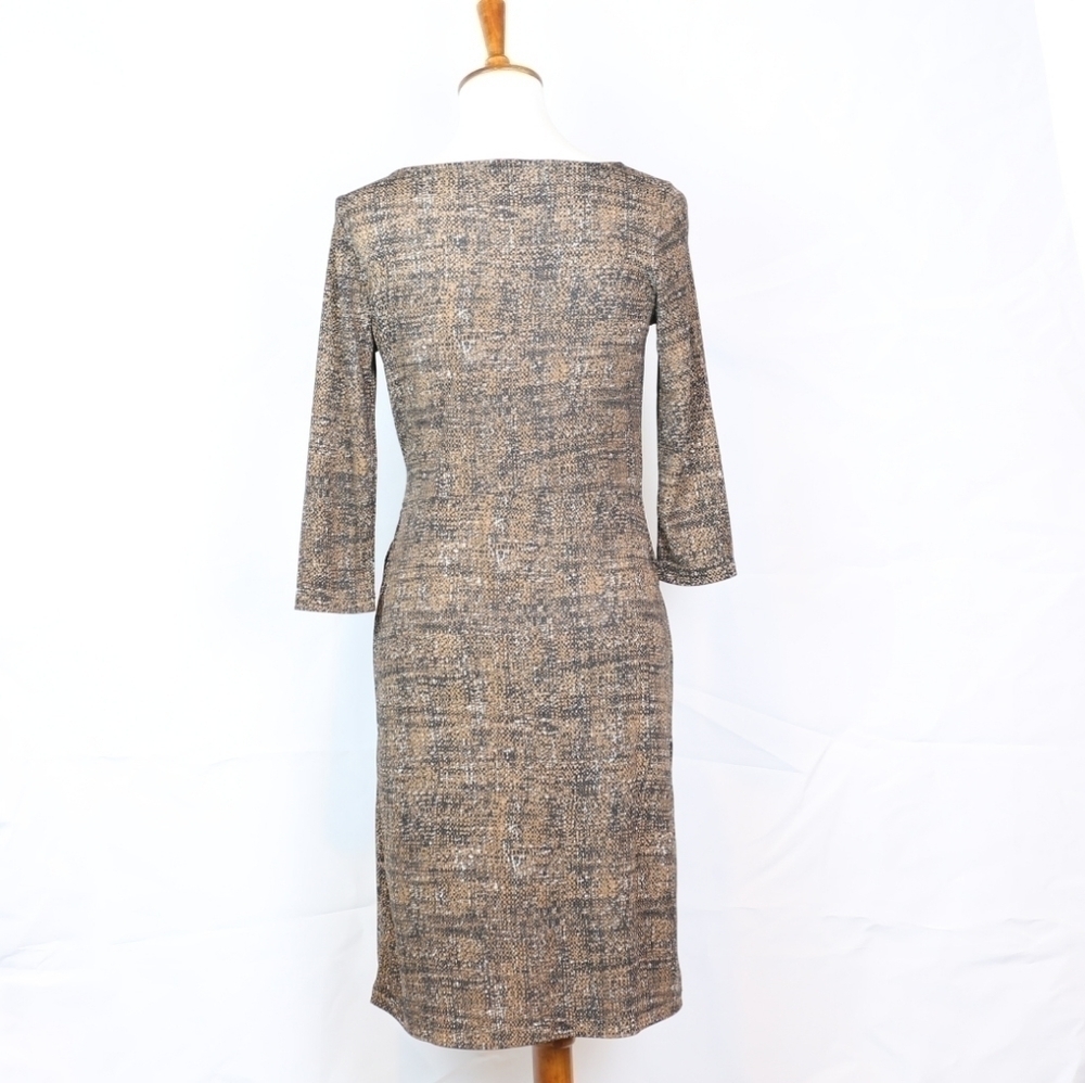 Talbots brown, black, white print dress SP - Picture 2 of 4